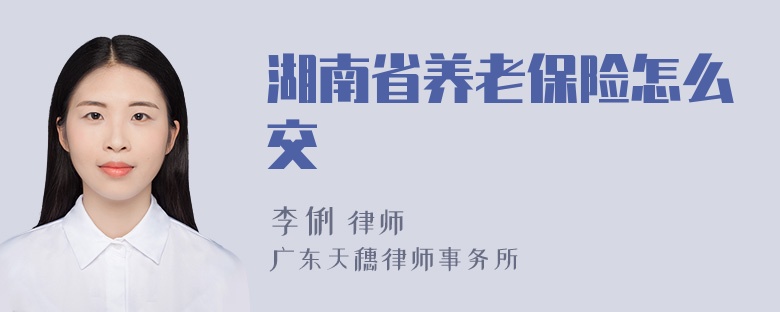 湖南省养老保险怎么交