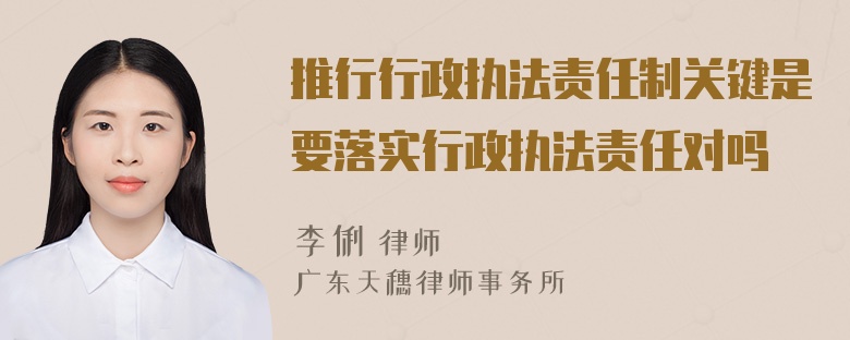 推行行政执法责任制关键是要落实行政执法责任对吗