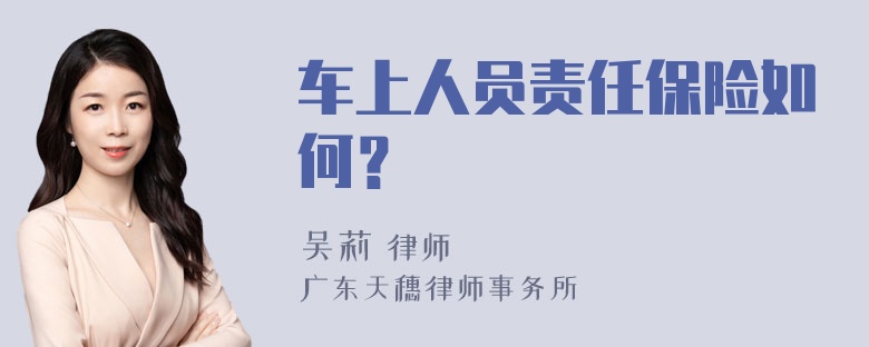 车上人员责任保险如何？