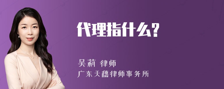 代理指什么?