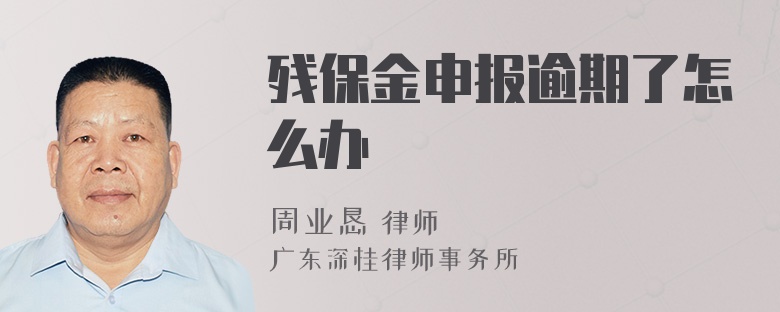 残保金申报逾期了怎么办