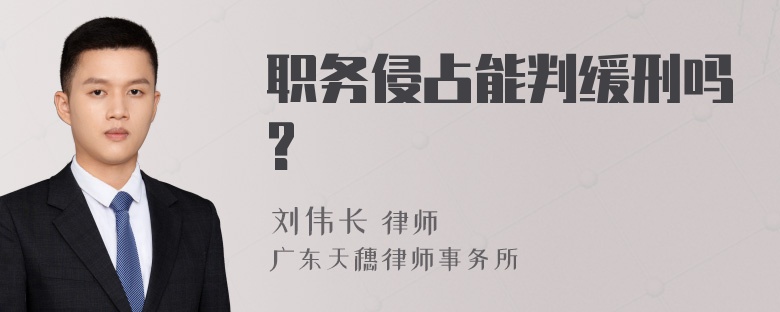 职务侵占能判缓刑吗?