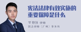 宪法法律有效实施的重要保障是什么