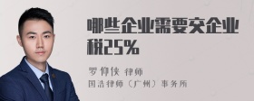 哪些企业需要交企业税25%