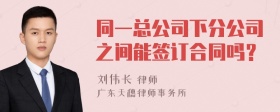 同一总公司下分公司之间能签订合同吗？