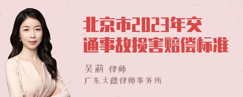 北京市2023年交通事故损害赔偿标准