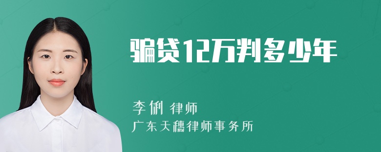 骗贷12万判多少年