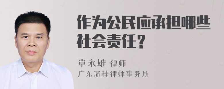 作为公民应承担哪些社会责任？