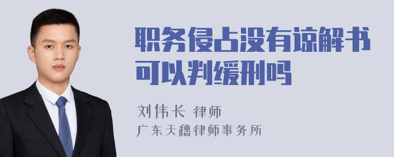 职务侵占没有谅解书可以判缓刑吗