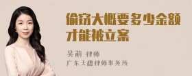 偷窃大概要多少金额才能被立案