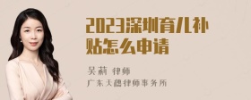 2023深圳育儿补贴怎么申请