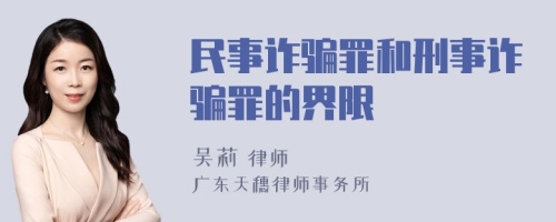 民事诈骗罪和刑事诈骗罪的界限