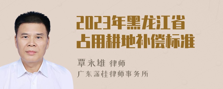 2023年黑龙江省占用耕地补偿标准