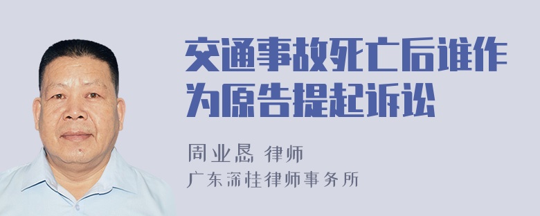 交通事故死亡后谁作为原告提起诉讼