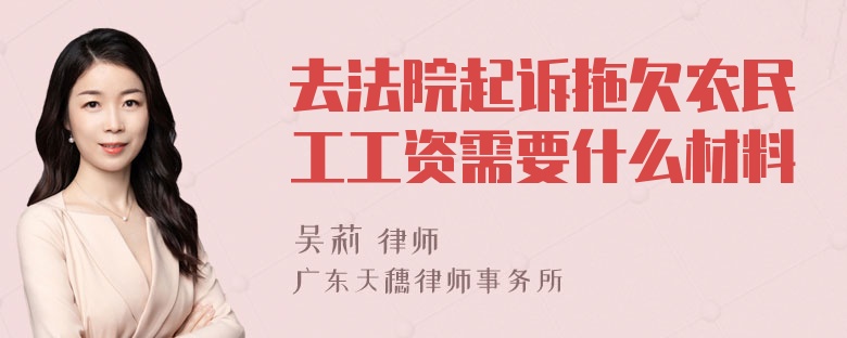 去法院起诉拖欠农民工工资需要什么材料