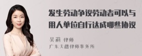 发生劳动争议劳动者可以与用人单位自行达成哪些协议