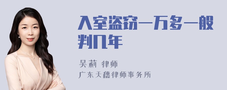 入室盗窃一万多一般判几年