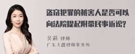 盗窃犯罪的被害人是否可以向法院提起附带民事诉讼?