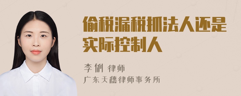 偷税漏税抓法人还是实际控制人
