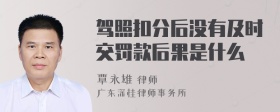 驾照扣分后没有及时交罚款后果是什么