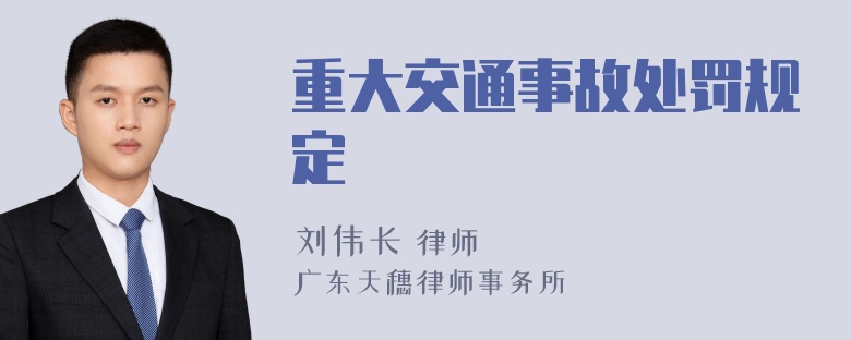 重大交通事故处罚规定