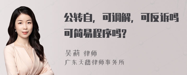 公转自，可调解，可反诉吗可简易程序吗?