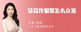 贷款诈骗罪怎么立案