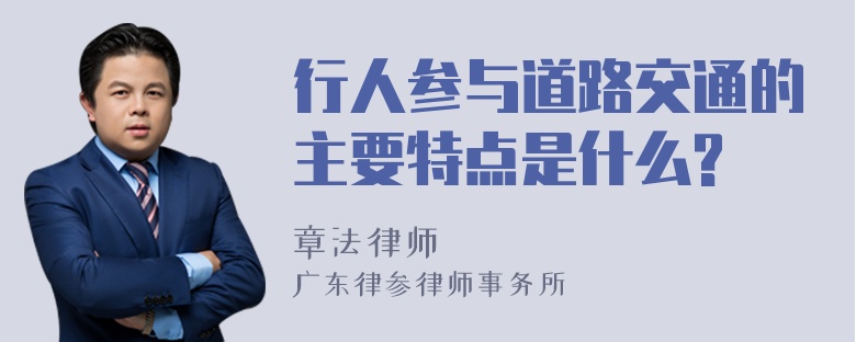 行人参与道路交通的主要特点是什么?