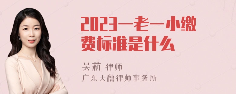 2023一老一小缴费标准是什么