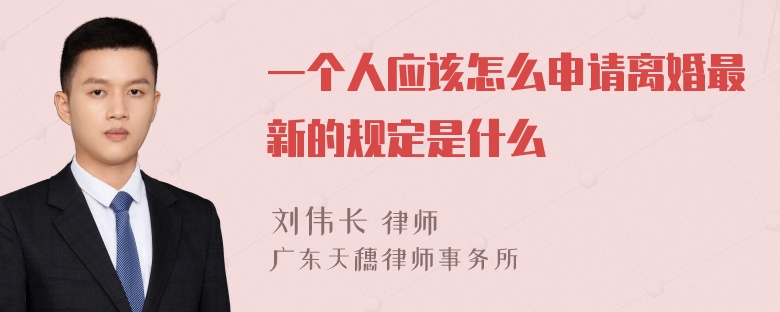 一个人应该怎么申请离婚最新的规定是什么