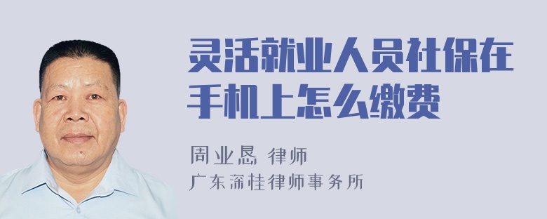 灵活就业人员社保在手机上怎么缴费