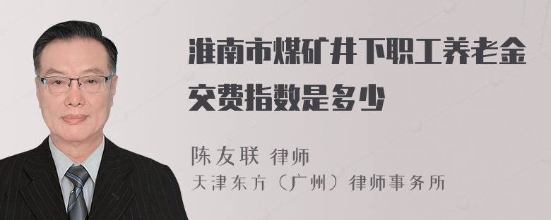 淮南市煤矿井下职工养老金交费指数是多少