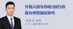 诈骗人国家补助500万的能办理取保候审吗