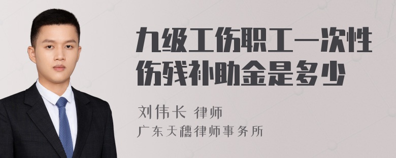 九级工伤职工一次性伤残补助金是多少