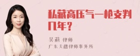 私藏高压气一枪支判几年？