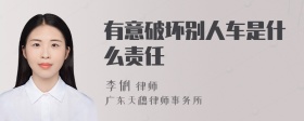 有意破坏别人车是什么责任