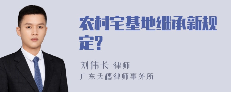 农村宅基地继承新规定?