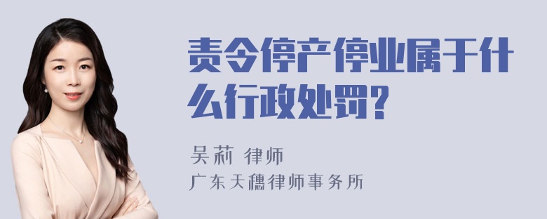 责令停产停业属于什么行政处罚?