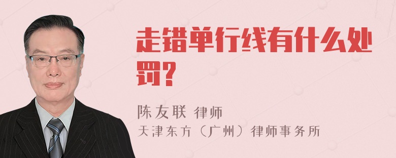 走错单行线有什么处罚?