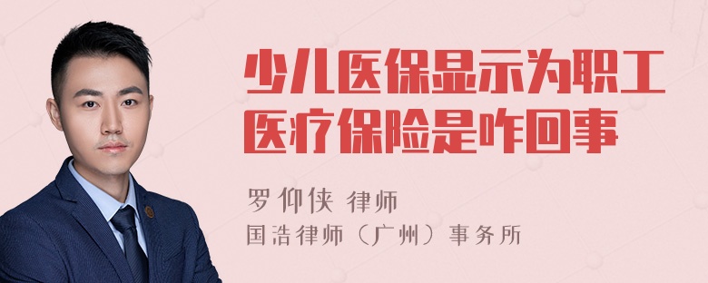 少儿医保显示为职工医疗保险是咋回事