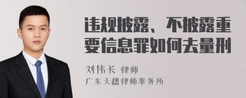 违规披露、不披露重要信息罪如何去量刑