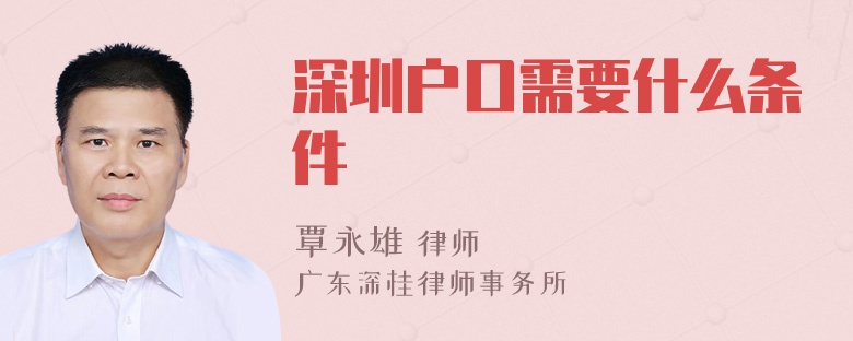 深圳户口需要什么条件