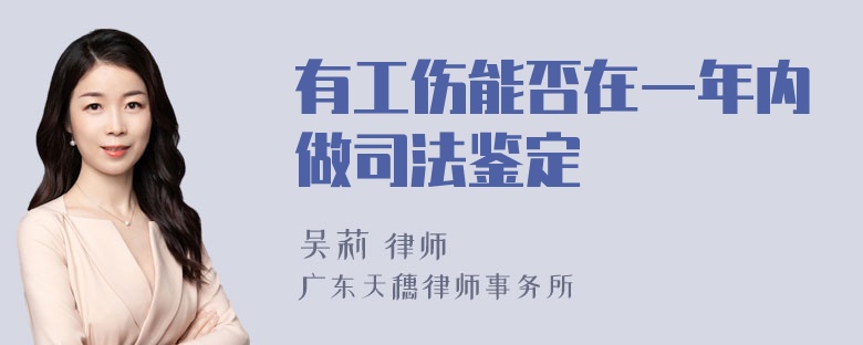 有工伤能否在一年内做司法鉴定