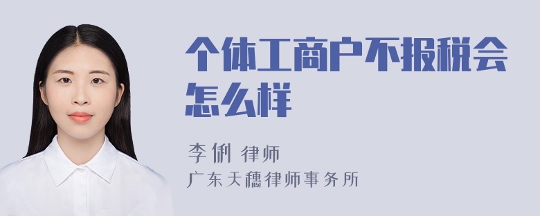 个体工商户不报税会怎么样