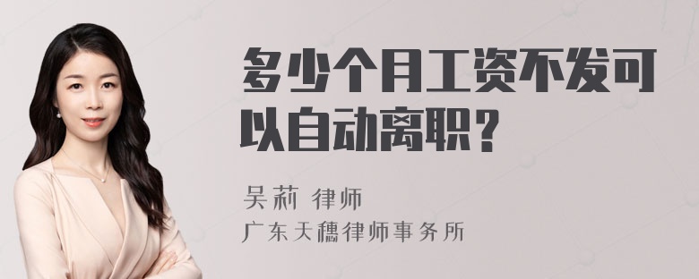 多少个月工资不发可以自动离职？