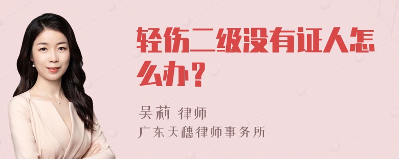 轻伤二级没有证人怎么办？