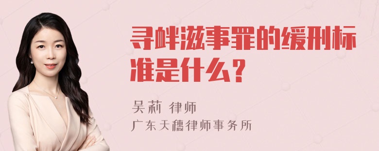 寻衅滋事罪的缓刑标准是什么？