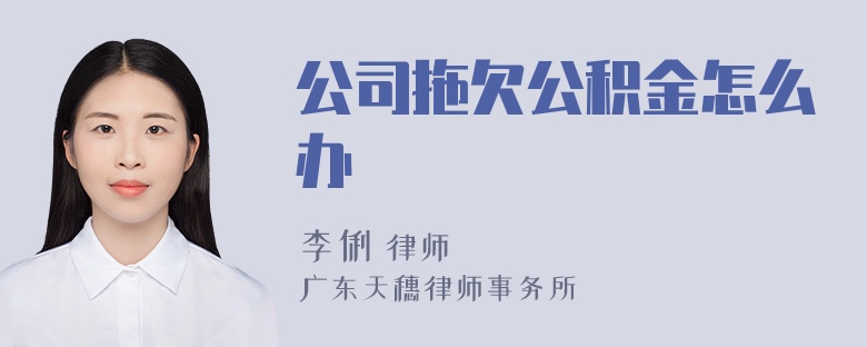 公司拖欠公积金怎么办