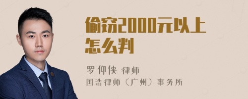 偷窃2000元以上怎么判