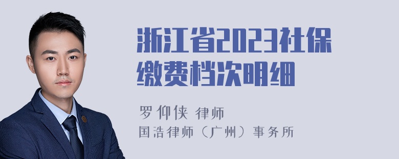 浙江省2023社保缴费档次明细